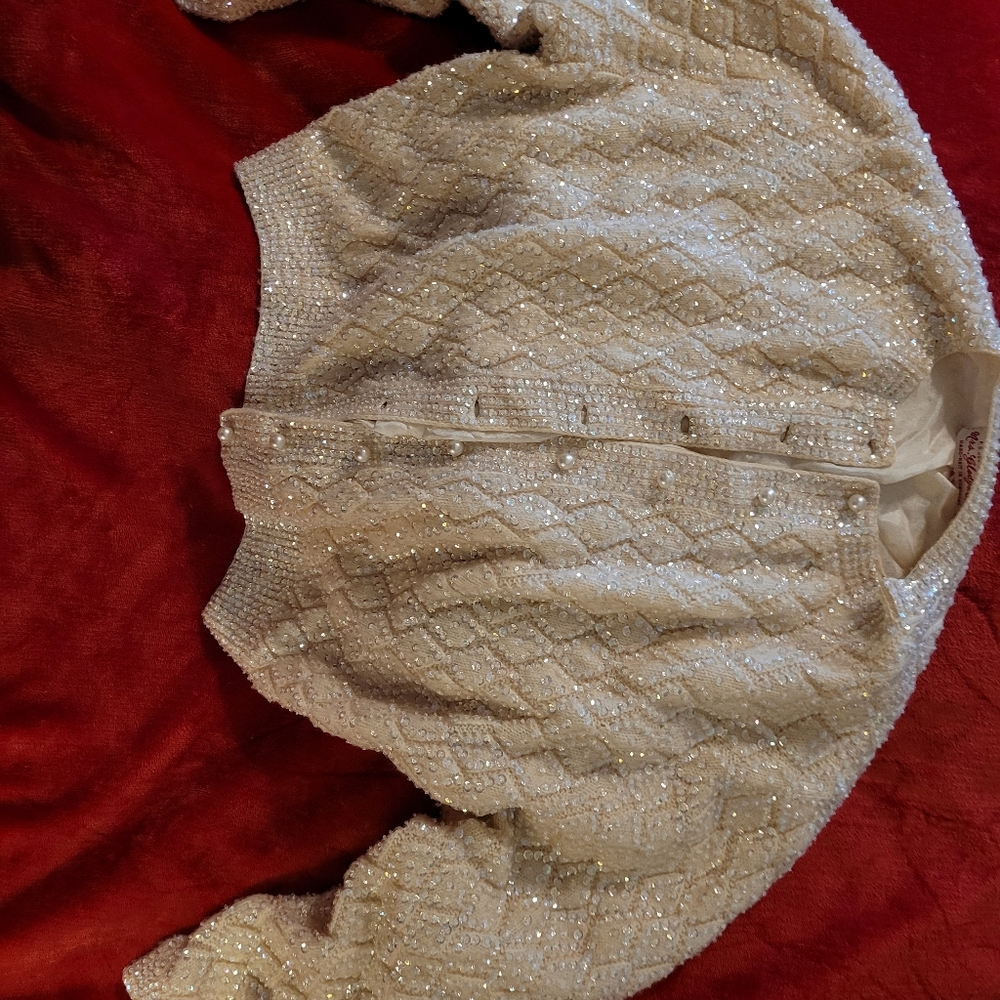 Hand beaded vintage sweater